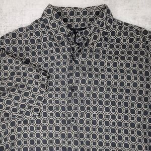 J.Ferrar Men's Silk Short Sleeve Buttondown Medium Black